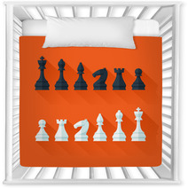 Chess Figures Set In Flat Modern Style For Design Concept. Nursery Decor 68312947