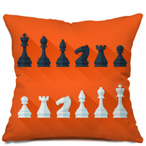 Chess Figures Set In Flat Modern Style For Design Concept. Pillows 68312947