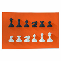 Chess Figures Set In Flat Modern Style For Design Concept. Rugs 68312947