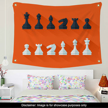 Chess Figures Set In Flat Modern Style For Design Concept. Wall Art 68312947
