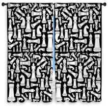 Chess Seamless Pattern Window Curtains 66239228