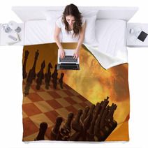 Chess Strategy - 3D Render Blankets 51172906