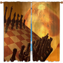 Chess Strategy - 3D Render Window Curtains 51172906