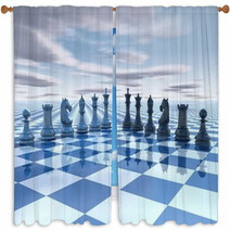 Chess Surreal Background Window Curtains 60755830