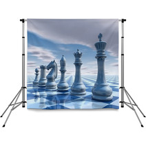 Chess Surreal Background With Sky And Chessboard Illustration Backdrops 57829414