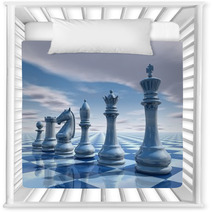 Chess Surreal Background With Sky And Chessboard Illustration Nursery Decor 57829414