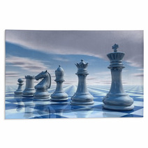 Chess Surreal Background With Sky And Chessboard Illustration Rugs 57829414