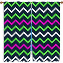 Chevron Colorful Pattern Window Curtains 138310944