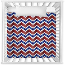Chevron Pattern In Red, White, Blue Nursery Decor 71204144