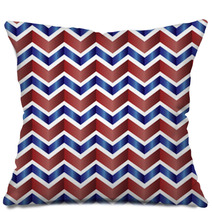Chevron Pattern In Red, White, Blue Pillows 71204144