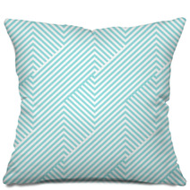 Chevron Pattern Seamless Green Aqua And White Colors Fashion Design Pattern Seamless Geometric Stripe Abstract Background Vector Pillows 118411920