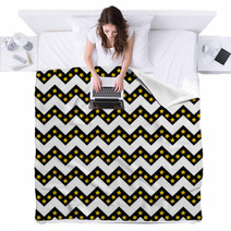 Chevron Pattern Seamless Vector Arrows And Stripes Design Black And White With Gradient Golden Stars Blankets 136096054