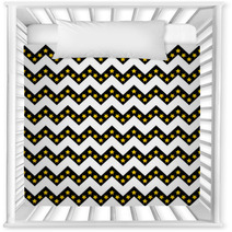 Chevron Pattern Seamless Vector Arrows And Stripes Design Black And White With Gradient Golden Stars Nursery Decor 136096054