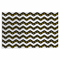 Chevron Pattern Seamless Vector Arrows And Stripes Design Black And White With Gradient Golden Stars Rugs 136096054
