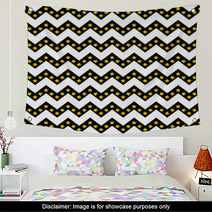 Chevron Pattern Seamless Vector Arrows And Stripes Design Black And White With Gradient Golden Stars Wall Art 136096054