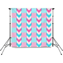 Chevron Pattern Seamless Vector Arrows And Stripes Design Light Blue Hot Pink Vibrant Colors Backdrops 136093656