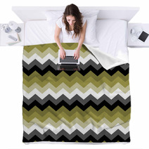 Chevron Pattern Seamless Vector Arrows Design Colorful Black White Grey Green Blankets 136100763