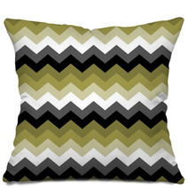 Chevron Pattern Seamless Vector Arrows Design Colorful Black White Grey Green Pillows 136100763