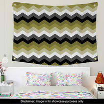 Chevron Pattern Seamless Vector Arrows Design Colorful Black White Grey Green Wall Art 136100763
