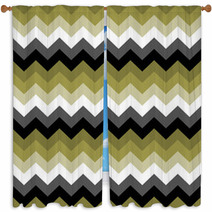 Chevron Pattern Seamless Vector Arrows Design Colorful Black White Grey Green Window Curtains 136100763