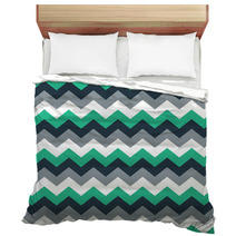 Chevron Pattern Seamless Vector Arrows Design Colorful Green Grey White Turquoise Bedding 136100030