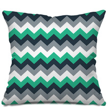 Chevron Pattern Seamless Vector Arrows Design Colorful Green Grey White Turquoise Pillows 136100030
