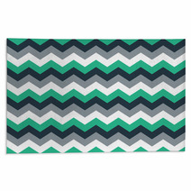 Chevron Pattern Seamless Vector Arrows Design Colorful Green Grey White Turquoise Rugs 136100030