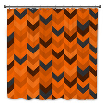 Chevron Pattern Seamless Vector Arrows Design Colorful Orange Brown Grey Bath Decor 136100805
