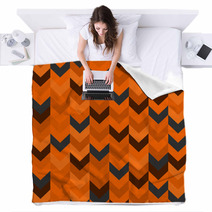 Chevron Pattern Seamless Vector Arrows Design Colorful Orange Brown Grey Blankets 136100805