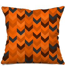 Chevron Pattern Seamless Vector Arrows Design Colorful Orange Brown Grey Pillows 136100805