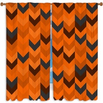 Chevron Pattern Seamless Vector Arrows Design Colorful Orange Brown Grey Window Curtains 136100805