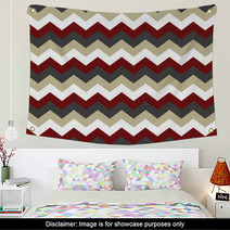 Chevron Pattern Seamless Vector Arrows Design Colorful White Beige Dark Red Grey Wall Art 136099867