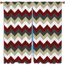 Chevron Pattern Seamless Vector Arrows Design Colorful White Beige Dark Red Grey Window Curtains 136099867