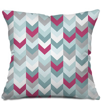 Chevron Pattern Seamless Vector Arrows Design Colorful White Pink Light Blue Grey Aqua Pillows 136100904