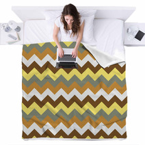 Chevron Pattern Seamless Vector Arrows Design Colorful Yellow Beige Brown Grey Blankets 136100721