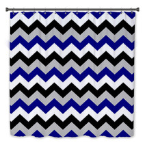 Chevron Pattern Seamless Vector Arrows Geometric Design Colorful Black White Grey Naval Blue Bath Decor 136815968