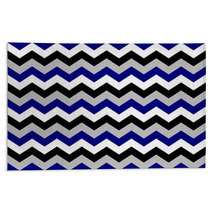 Chevron Pattern Seamless Vector Arrows Geometric Design Colorful Black White Grey Naval Blue Rugs 136815968