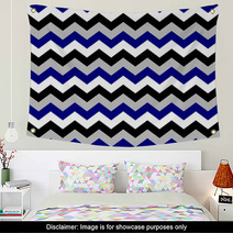 Chevron Pattern Seamless Vector Arrows Geometric Design Colorful Black White Grey Naval Blue Wall Art 136815968