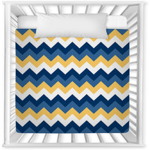 Chevron Pattern Seamless Vector Arrows Geometric Design Colorful Blue Naval Yellow White Nursery Decor 140693122
