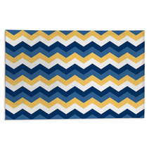 Chevron Pattern Seamless Vector Arrows Geometric Design Colorful Blue Naval Yellow White Rugs 140693122