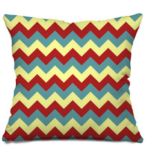 Chevron Pattern Seamless Vector Arrows Geometric Design Colorful Blue Yellow Red Pastel Pillows 140692801