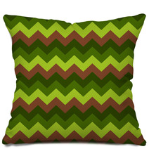 Chevron Pattern Seamless Vector Arrows Geometric Design Colorful Brown Dark Green Light Green Pillows 140929002