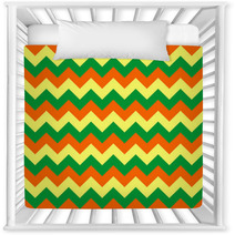 Chevron Pattern Seamless Vector Arrows Geometric Design Colorful Green Orange Yellow Nursery Decor 140692990