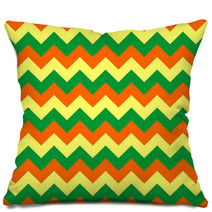 Chevron Pattern Seamless Vector Arrows Geometric Design Colorful Green Orange Yellow Pillows 140692990