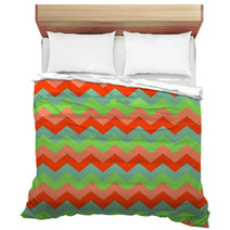 Chevron Pattern Seamless Vector Arrows Geometric Design Colorful Green Pink Coral Teal Turquoise Bedding 140929076