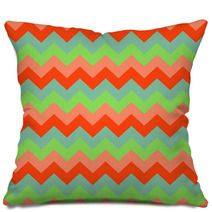 Chevron Pattern Seamless Vector Arrows Geometric Design Colorful Green Pink Coral Teal Turquoise Pillows 140929076