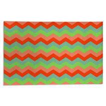 Chevron Pattern Seamless Vector Arrows Geometric Design Colorful Green Pink Coral Teal Turquoise Rugs 140929076