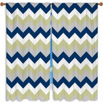 Chevron Pattern Seamless Vector Arrows Geometric Design Colorful Grey Beige Lilac Naval Blue Window Curtains 140378330
