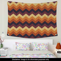 Chevron Pattern Seamless Vector Arrows Geometric Design Colorful Light And Dark Brown Beige Orange Wall Art 140378277