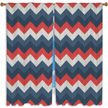 Chevron Pattern Seamless Vector Arrows Geometric Design Colorful Pastel White Red Blue Black Window Curtains 140692799